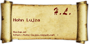 Hohn Lujza névjegykártya